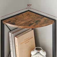 VASAGLE Biblioteca de colt cu 5 etaje, cadru metalic, stil industrial, 30x30x160 cm, maro rustic