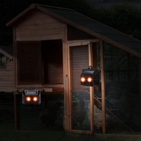 Set 2 Aparate Solare LED cu Ultrasunete, Flippy, Repelent pentru Animale Mari si Mici, Lumina Rosie si Alba, Anti Rozatoare, Anti Insecte, Frecventa 9-36KHZ, 10.2 x 10.6 x 2.8 cm, Negru