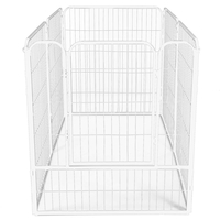 Tarc pentru animale de companie, din fier, forma configurabila, cu usa de acces, 4XL, 184x100x93cm, alb
