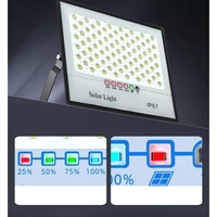 Set 2 proiectoare LED cu Panou Solar Flippy, Senzor de miscare, Telecomanda, Waterproof, 322*2 LED-uri incorporate, 200W, 30*24 cm, IP67, Design Modern, Negru