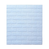 Set 10 Placi de Tapet, Vafy, Autoadezive, 70 x 77 cm, 3.5 mm Grosime, Suprafata Acoperita 5.3 mp, din PVC, Model Caramida, Albastru Deschis