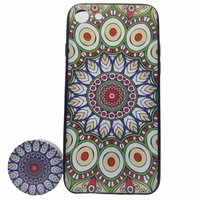 Husa Apple iPhone XR Multicolor Model Paun + Popsocket inclus