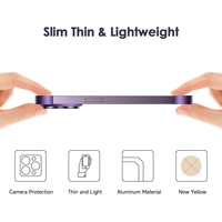 Husa Metalica Edgeless Compatibila cu iPhone 16 Plus, Vafy, Protectie pentru Colturi si Camera, Aliaj Aluminiu, Antisoc, Antizgariere, Mov
