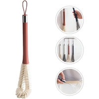 Perie de Curatat Pahare, Sticle, Biberoane, Flippy, cu Maner Lung, Uz Casnic, Silicon, Ergonomic, 3.9x5.4x38.5cm, Rosu