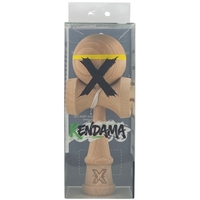 Kendama X Originală, Profesională, Flippy, din Lemn, 18 cm, Model cu Dunga, Galben