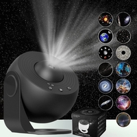 Lampa Tip Proiector Galaxie, Flippy, pentru Dormitor, Tematica Cer Instelat, Model Glob, HD, Rotire 360 de Grade, 13 Imagini, Incarcare USB, 5 W, 11.2x10.8x10.9 cm, Negru