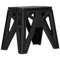 Scaun inaltator multifunctional tip scara, 150 kg, compact, cu maner, 38x25x34 cm, negru