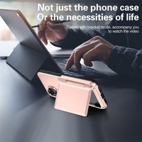Husa de Protectie compatibila Apple iPhone 17, Vafy, Compartiment pentru Carduri, Anti-alunecare, Protectie PC, Rezistenta la Zgirieturi, Rose Gold