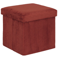 Taburet pliabil Atmosphera Arum din material tip catifea raiat, 38x38x38 cm, ambra