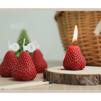 Set 6 Lumanari Parfumate, Flippy, Model Capsunici, Ardere 30 min, 78g, 6.3 x 9.3 x 3.8 cm, Rosu