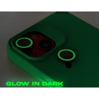 Husa Apple iPhone 13, Vafy, din Silicon Lichid, Interior din Microfibra, Lentile Fosforescente de Protectie Camera, Anti Amprenta, Rezistenta la Socuri, Verde