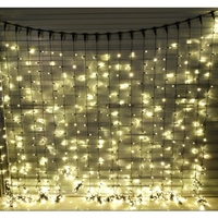 Instalatie Craciun Profesionala de Exterior IP65, Tip Perdea, 2m x 5m, 1000 Led-uri Mari, Alb cald, cu flash, Alimentator si prelungitor 6,5 m, Interconectabila, Fir negru, Vafy