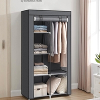 SONGMICS Garderoba pentru depozitarea hainelor, din material textil, design personalizabil, 45x88x168 cm, gri