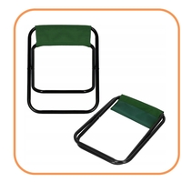 Scaun pliabil pentru camping sau pescuit, cadru metalic, maxim 100 kg, 26x26x34 cm, verde