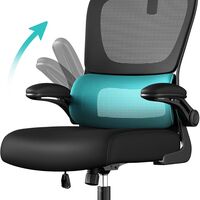 SONGMICS Scaun de birou ergonomic mesh, suport lombar dinamic, tetiera reglabila, brate rabatabile, 70x70x135 cm, negru