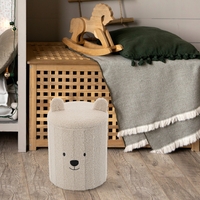 Taburet pentru copii, pliabil cu spatiu depozitare, 80kg, 28×34 cm, bej