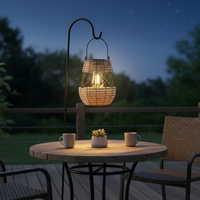Felinar solar metalic decorativ pentru gradina, 23 cm, bej