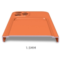 Husa protectie Vafy cu suport card compatibila cu Apple iPhone 13 Pro Max Portocaliu
