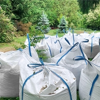 Sac gradina big bag pentru frunze si deseuri vegetale, 900 L, 1000 kg, 92x92x100 cm, alb