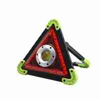 Triunghi Multifunctional de Avertizare, Vafy, Lanterna LED, Impermeabil IP65, 800 lm, 2 x AA, Functie Incarcare Telefon, USB si Micro USB, COB 33, Verde