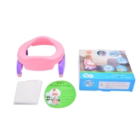 Olita Portabila 2 in 1, Flippy, Olita + Capac de Toaleta, din Plastic, Diametru 21 cm, Roz