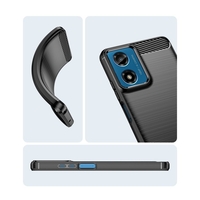 Husa de Protectie pentru Motorola Moto G04 5G / Moto G24 5G, Vafy, Protectie 360, din TPU cu element de Carbon, Anti Alunecare, 1.8 mm, Negru