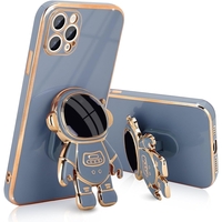 Husa de Protectie TPU 2in1, Vafy, pentru Apple iPhone 14 Pro Max, Astronaut cu Suport, Antisoc, Rezistenta la Impact, Protectie Camera, Albastru