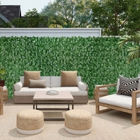 Panou paravan cu frunze artificiale pentru gard sau balcon, 100x300cm, verde