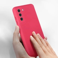 Husa protectie Vafy pentru Samsung S21 FE Liquid Silicone Fuchsia/Roz