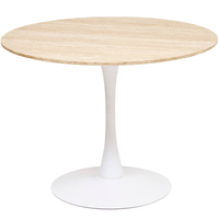 Masa rotunda Atmosphera Elias, 102x74 cm, MDF si metal, bej si alb