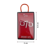 Set din Argint 925 Cercei si Pandantiv, Jolie Silver, pentru Dama, Model Inimi cu Pietre, Design Fin si Romantic, 3.52 g, Argintiu