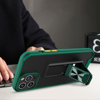 Husa Telefon, Vafy, Compatibila Apple iPhone 13 Mini, Carcasa Defender Sergeant Brave, Magnetic, cu Suport, Verde Inchis