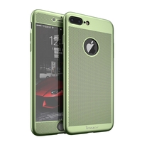 Husa de Protectie, Flippy, pentru Apple iPhone 7 Plus, Full Cover 360 Air cu Gauri si Folie de Protectie, Plastic, Verde