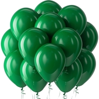 Set 12 Baloane, Flippy, din Latex Standard, 13 cm, Verde Inchis