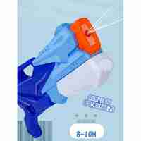 Pistol cu Apa pentru Copii, Rezervor, Pentru Piscina/Plaja, Flippy, 6ani+, 3 duze, Albastru, 770ML