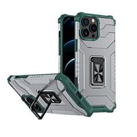Husa de protectie Vafy compatibila cu Apple iPhone 13 Pro Max Acrylic Armor cu suport Verde Inchis