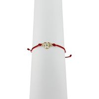 Bratara Martisor pentru Dama, Jolie, Model Love, Set 12 bucati, Pandativ din Inox Auriu, Snur Ajustabil Impletit, Rosu