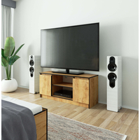 Comoda TV cu 2 usi si o polita, PAL laminat 16 mm, 120x40x55 cm, stejar craft