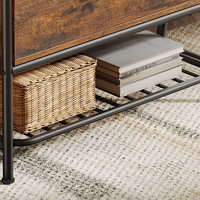 VASAGLE Pantofar cu banca de depozitare, raft si sertar, stil industrial, 30x80x64 cm, maro rustic