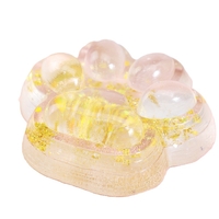 Jucarie Antistres Squishy, Flippy, cu Revenire Lenta, Squeeze Pinch Family, Model Cat Paw, 6.5 x 7 cm, din Tpr, 4-6 Ani, Model 4 Sclipici, Transparent