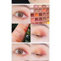 Paleta de farduri cu 40 de culori pigmentate, Maro cu sclipici, Flippy