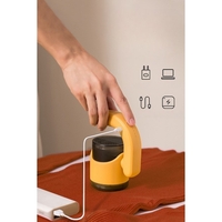 Aparat Pentru Curatat Scame, Par Si Praf, Vafy, cu LED, Pentru Diferite Tipuri De Material, Cu Lame Din Otel Inoxidabil, Compartiment de Depozitare, Maner Reglabil, 11x10.5x8.7 cm, Galben
