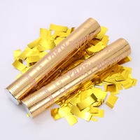 Tub de Confetti, Flippy, Party Popper, 30x5 cm, Confetii Lucioase Rezistente la Foc, Eliberare prin Rasucire, Auriu