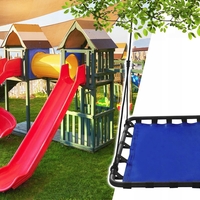 Leagan tip hamac 120x80 cm, cu rama metalica si prindere dubla, pentru gradina sau terasa, albastru