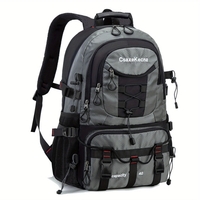 Rucsac Multifunctional de Alpinism, Flippy, Capacitate 36-55 L, de Calatorie, Impermeabil, Slot USB Incarcare Telefon, Bretele Reglabile, 52 x 34 x 19 cm, Gri