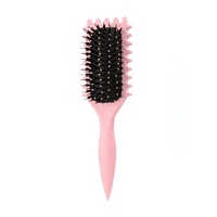 Perie Profesionala pentru Par, Flippy, Perie pentru Definirea Buclelor pentru Par Cret, Multifunctionala, 24.5 x 7 x 4.3 cm, Roz