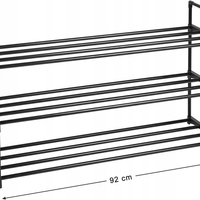 SONGMICS Suport pentru pantofi, cadru metalic cu 3 nivele, 12-15 perechi, stivuibil, 54x92x30cm, negru