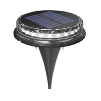 Lampa solara LED Set 4 Bucati, Flippy, Tip Spot pentru Gradina, 8 LED-uri, ABS si Policarbonat, Baterie 1.2V, 600mah, 12 x 13.5 cm, Lumina Alba Rece, Negru/Auriu