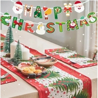 Decoratiune de Craciun, Flippy, Tip Banner, 16 Piese, pentru Usa sau Perete, Multicolor, Sfoara Inclusa, Model C