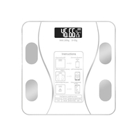 Cantar Electronic Inteligent De Baie Vafy Cu Aplicatie Smart, Corporal, Ecran Digital Iluminat, Termometru, Suporta Maxim 180 Kg, 26 x 26 cm, Baterii, Alb